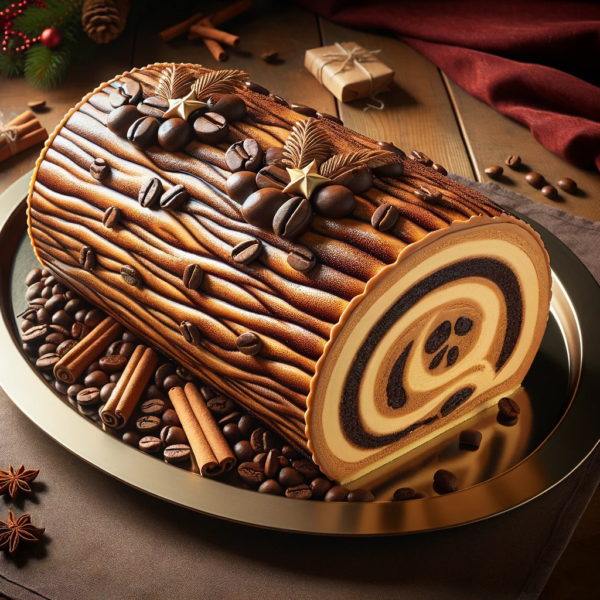 Bûche de Noël au café