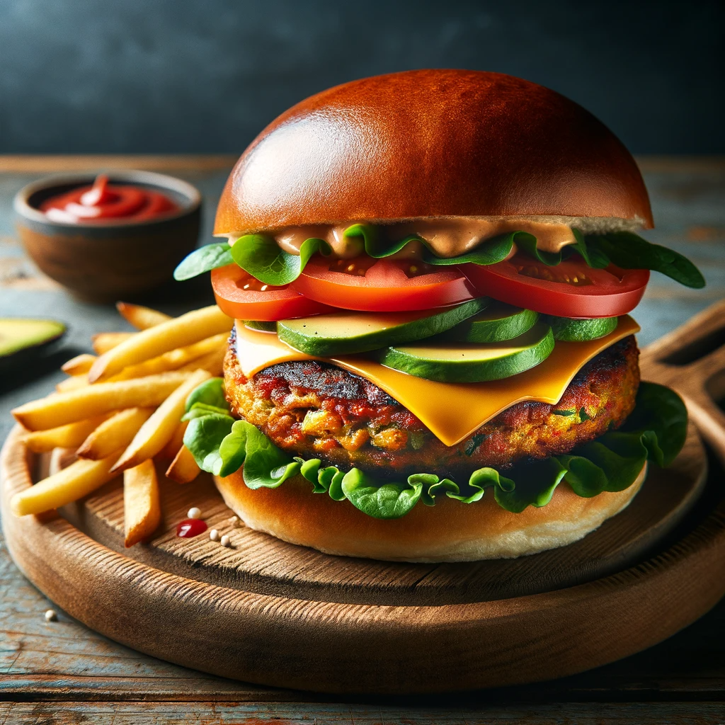 Burger végétarien aux légumes grillés