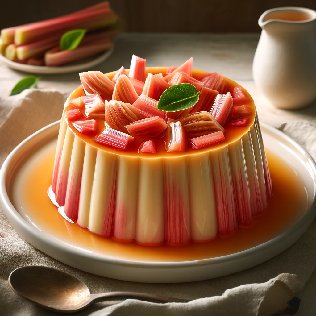 Pink Flan Flan à la rhubarbe