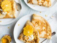 flat-lay photography of pancake with icing