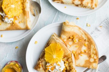 flat-lay photography of pancake with icing