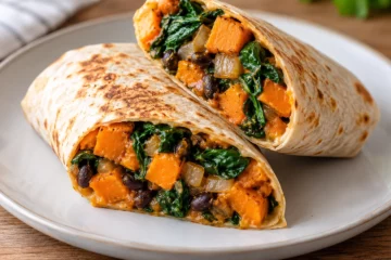 Burritos Ã  la patate douce et Ã©pinards