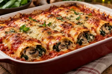 Cannelloni aux champignons et Ã©pinards