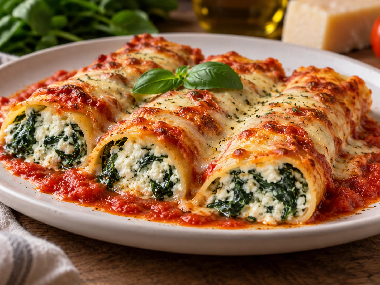 Cannelloni classiques aux Ã©pinards et ricotta