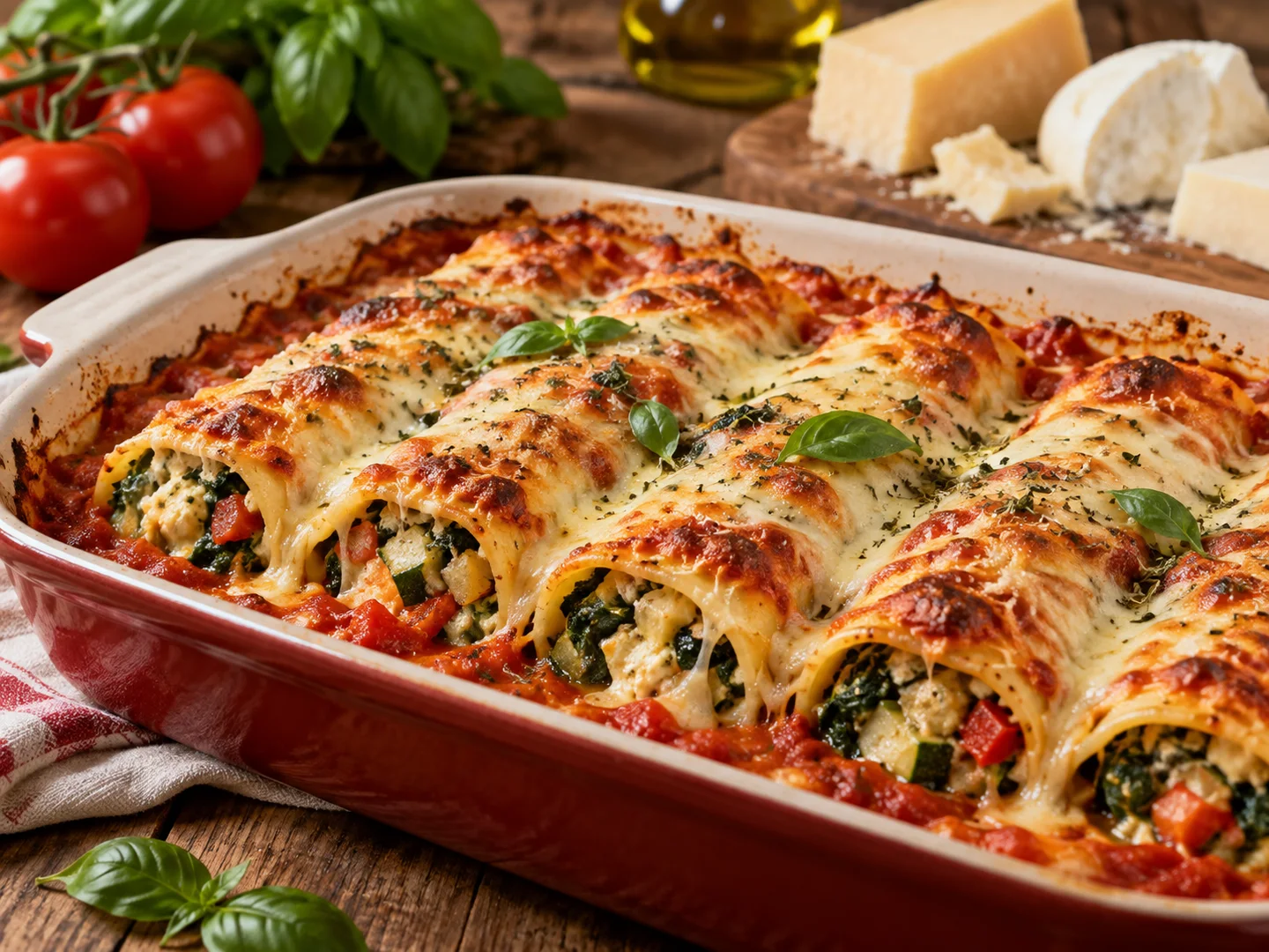 Cannelloni aux lÃ©gumes et trois fromages