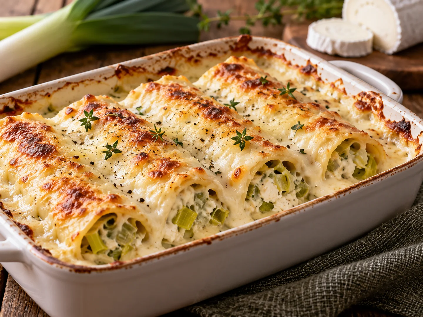 Cannelloni aux poireaux et fromage de chÃ¨vre