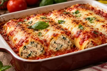 Cannelloni au poulet ricotta et basilic
