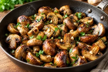 Champignons sautÃ©s dorÃ©s Ã  lâ€™ail et au persil