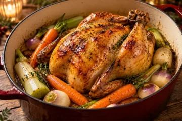 Chapon en cocotte aux lÃ©gumes dâ€™hiver