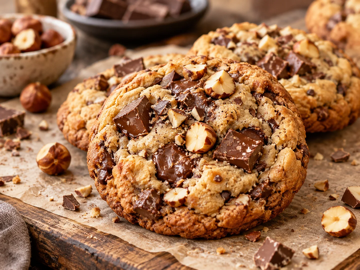 Cookies Ã  la Pralinoise et noisettes