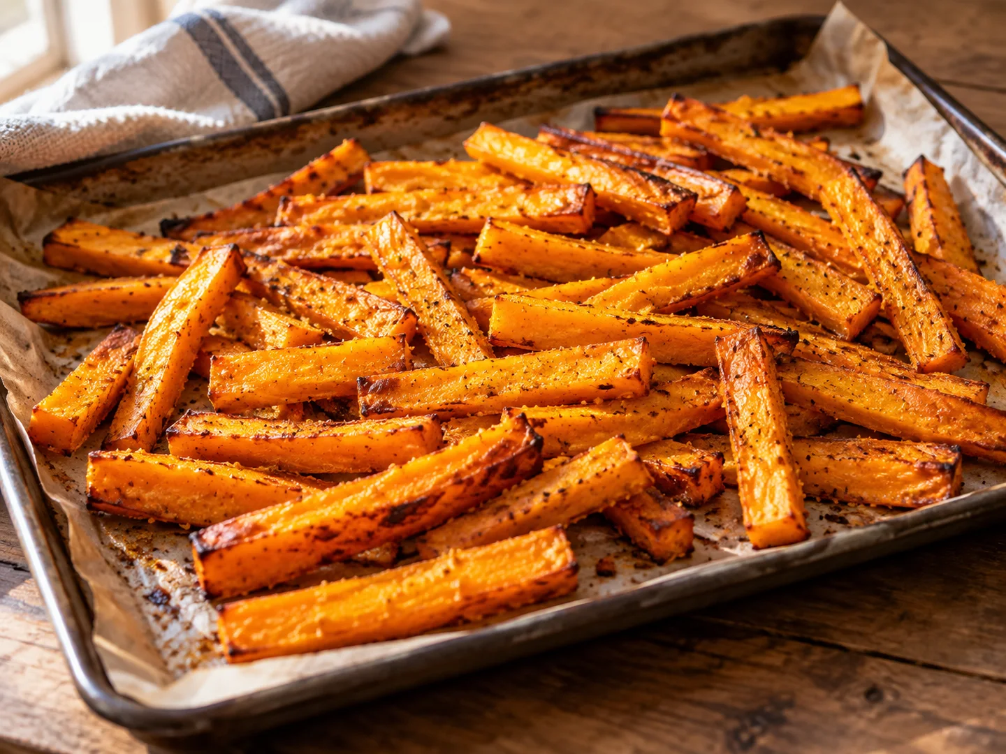 Frites de courge croustillantes au four