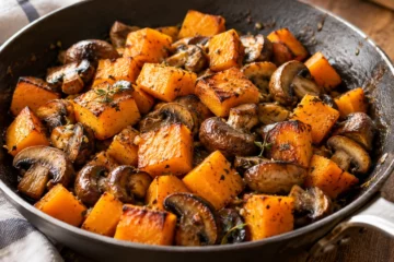 PoÃªlÃ©e de courge et champignons bien dorÃ©s