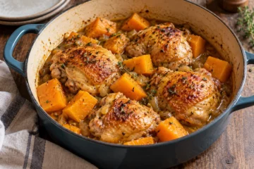 Poulet et courge en cocotte