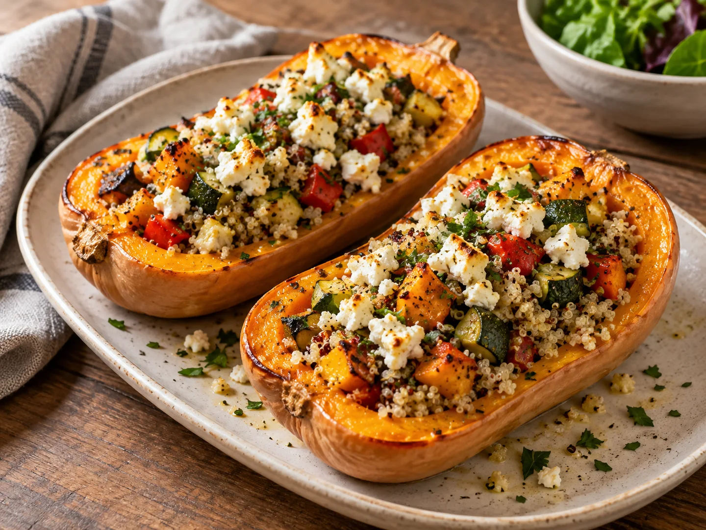 Courge farcie au quinoa et lÃ©gumes