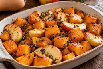 Courge butternut et pommes rÃ´ties