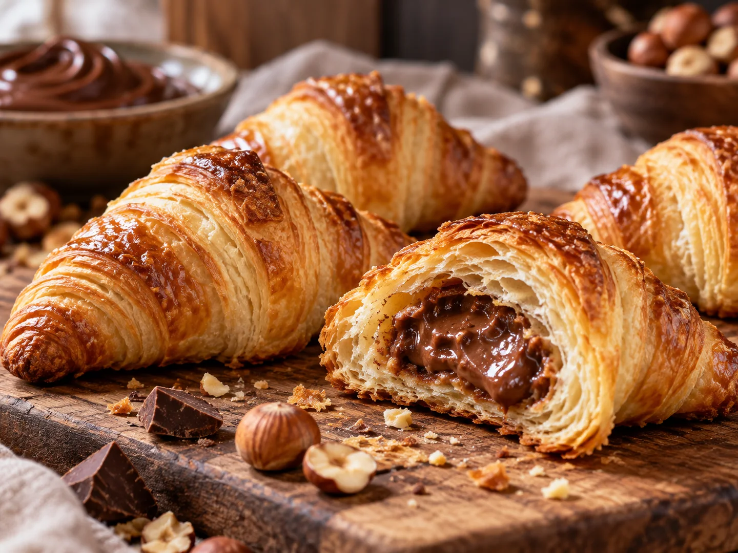Croissants feuilletÃ©s fourrÃ©s Ã  la Pralinoise