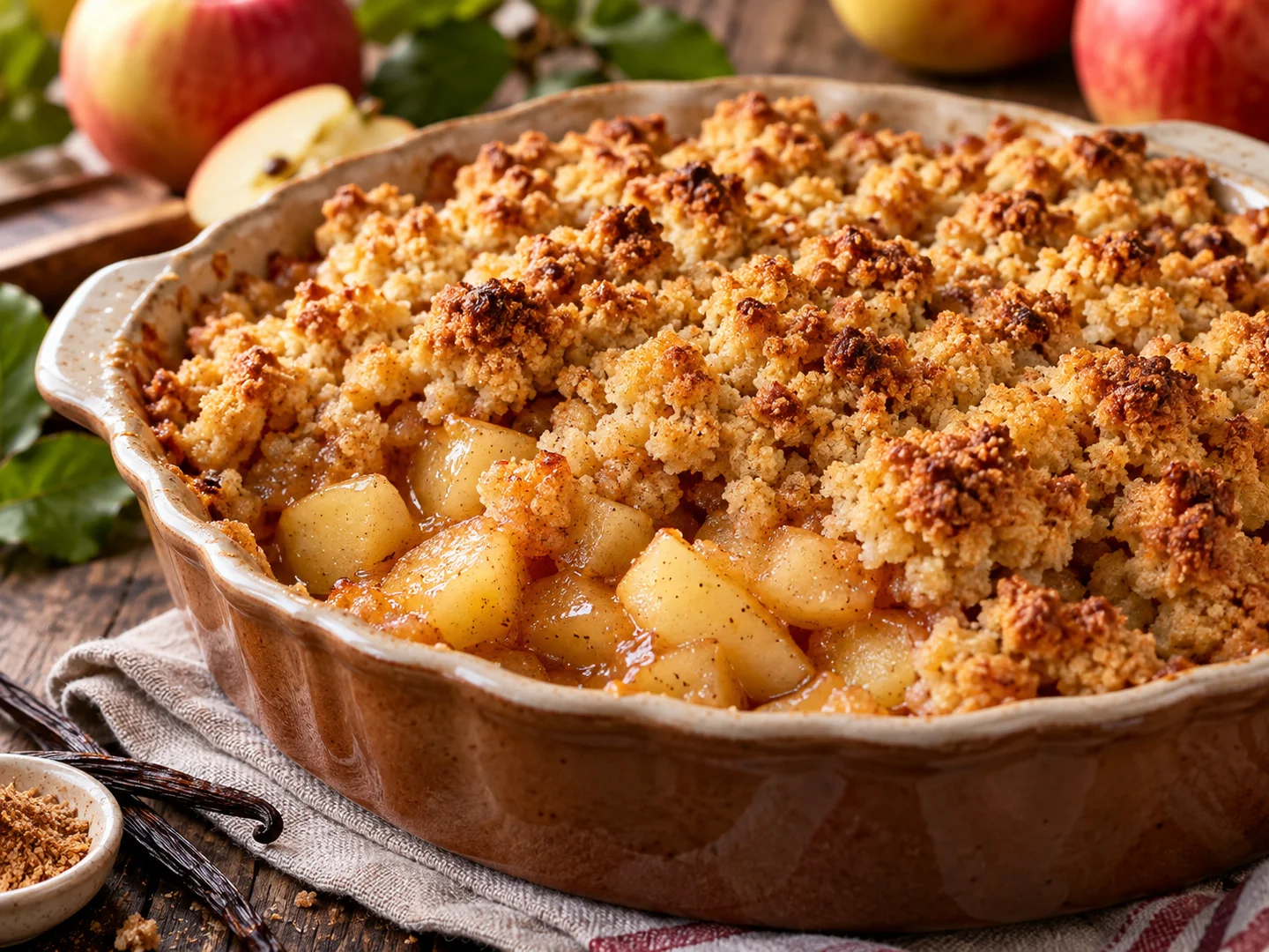 Crumble aux pommes et Ã  la vanille