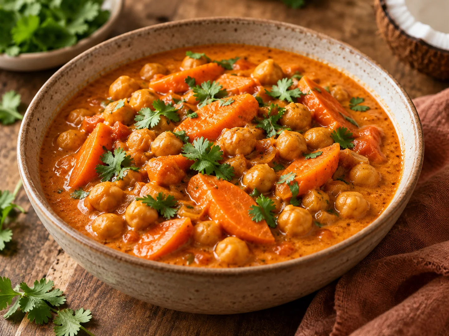 Curry de carottes et pois chiches