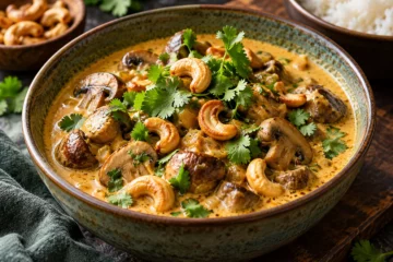Curry de champignons et noix de cajou