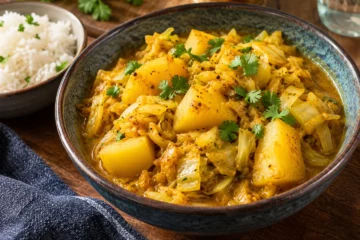 Curry de pommes de terre et chou