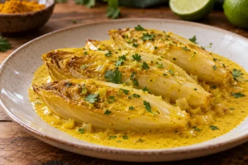 Endives fondantes dans une sauce curry coco liÃ©e