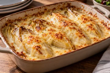 Endives braisÃ©es gratinÃ©es au fromage