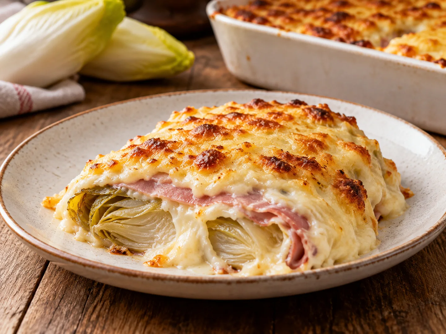 Gratin dâ€™endives au jambon avec bÃ©chamel dorÃ©e