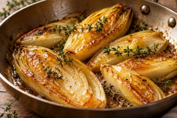 Endives brillantes glacÃ©es au miel avec thym