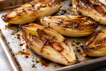 Demi-endives rÃ´ties avec glaÃ§age balsamique brillant