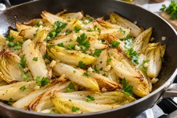 Endives Ã©mincÃ©es dorÃ©es avec ail et persil