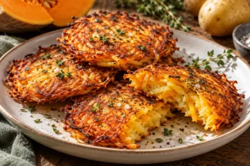 Galettes dorÃ©es de courge et pommes de terre