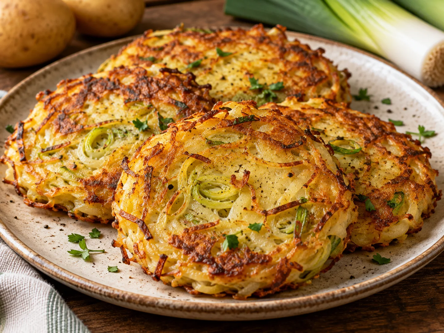 Galettes de poireaux et pommes de terre