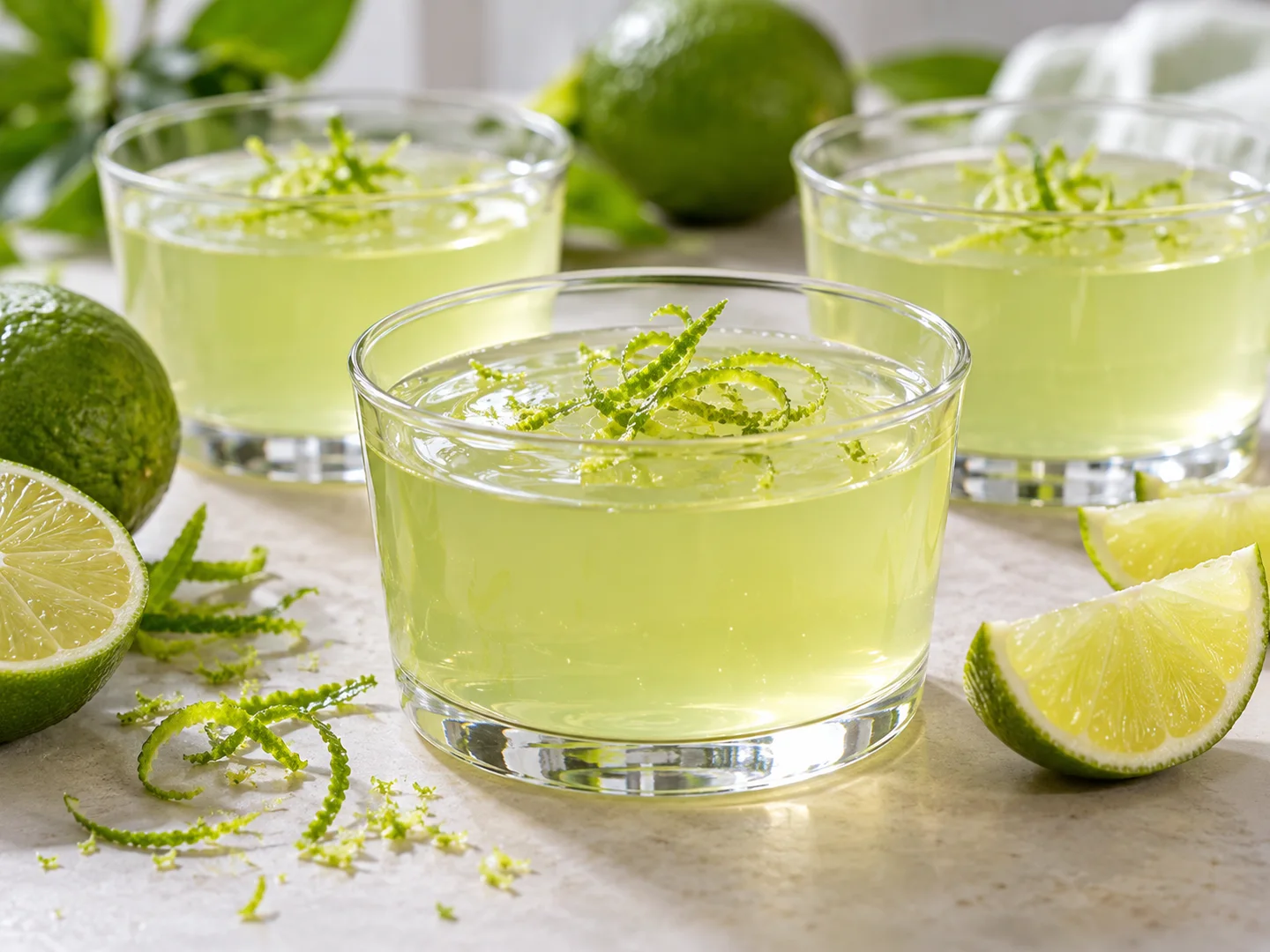 GelÃ©e souple au citron vert en verrines