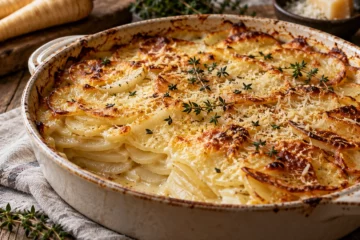 Gratin de panais au thym et parmesan