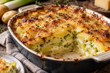 Gratin de poireaux, pommes de terre et comtÃ©