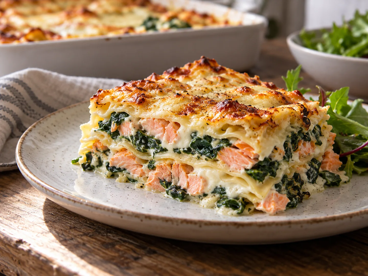 Lasagnes au saumon et Ã©pinards