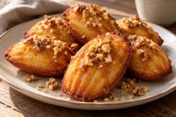 Madeleines au caramel et aux noix