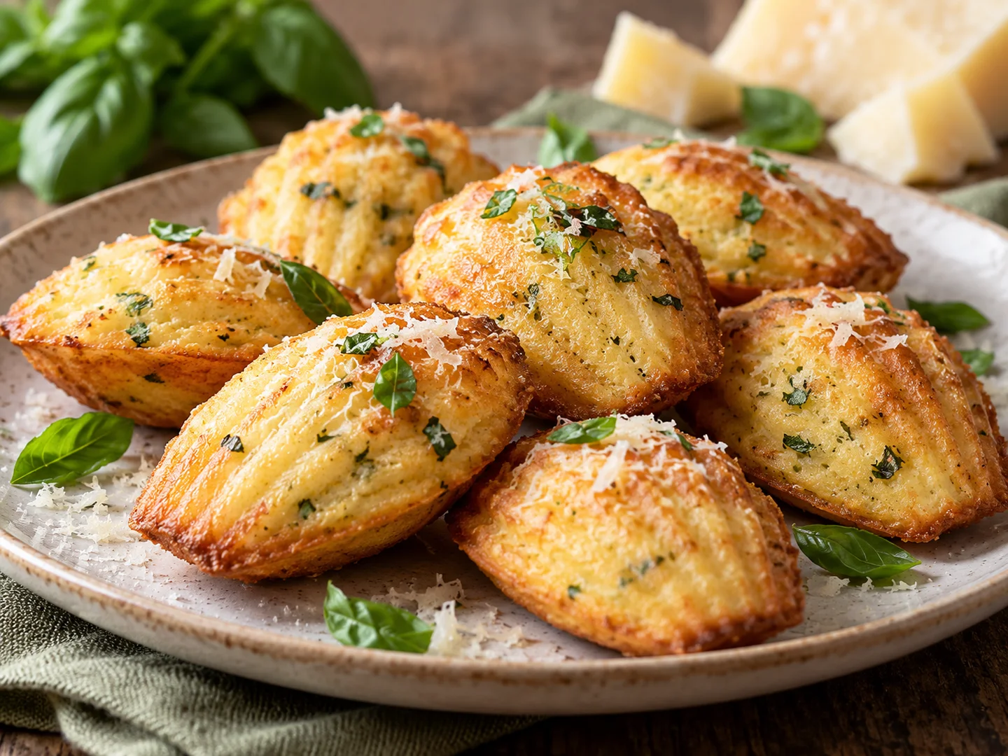 Madeleines salÃ©es au basilic et parmesan