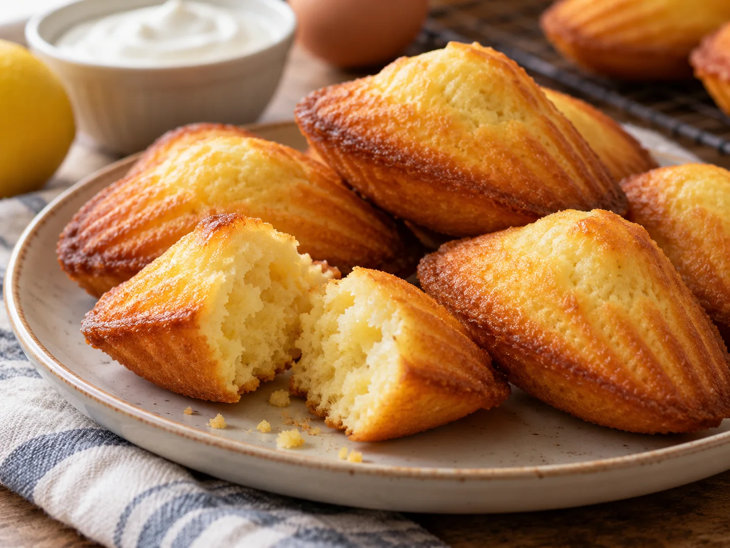 Madeleines au yaourt dorÃ©es avec bosse rÃ©guliÃ¨re