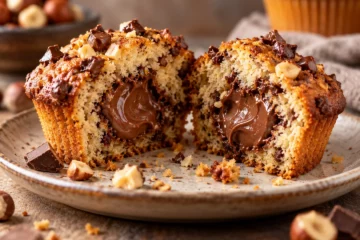 Muffin ouvert avec cÅ“ur de Pralinoise fondant