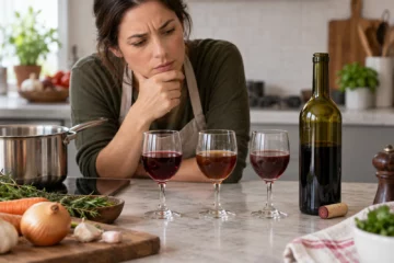Comparaison sensorielle de trois verres de vin avant leur emploi en cuisine