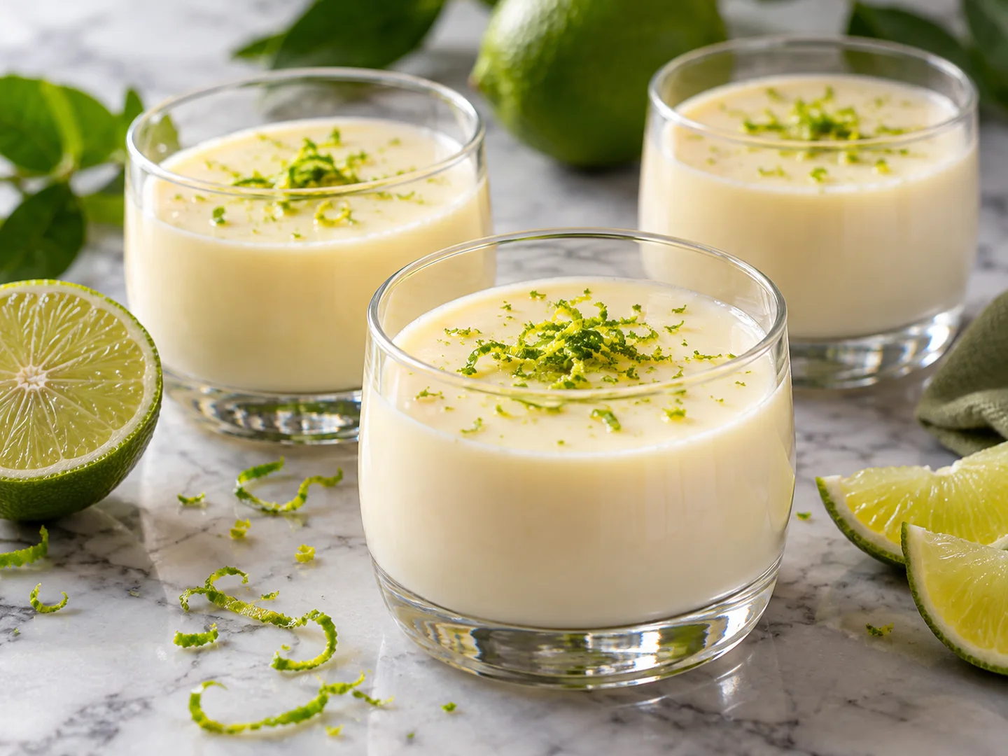 Panna cotta au citron vert en verrines