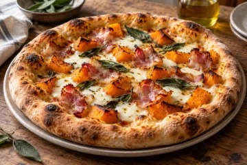 Pizza au potiron rÃ´ti et pancetta