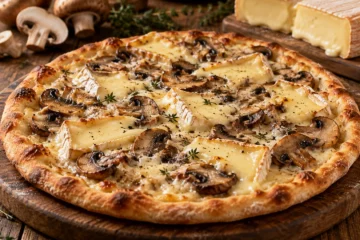 Pizza au reblochon et champignons
