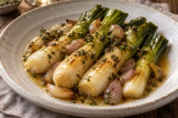 Poireaux braisÃ©s au vin blanc