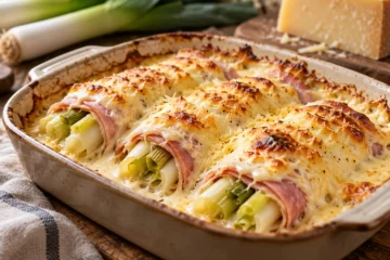 Poireaux au jambon gratinÃ©s