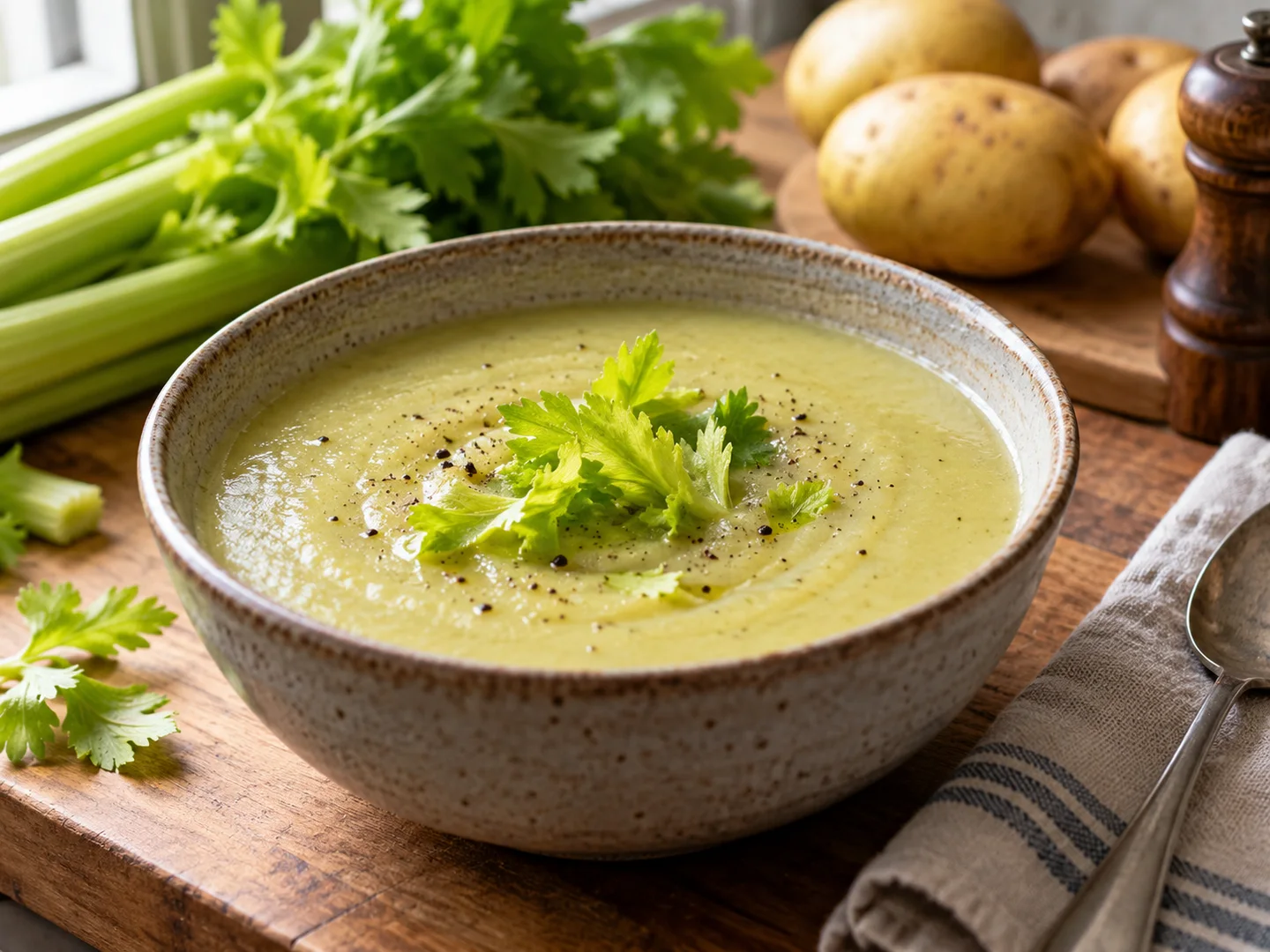 Potage de cÃ©leri-rave et pommes de terre