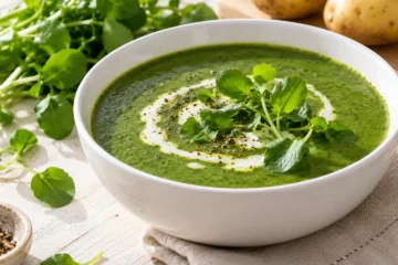 Potage vert de cresson et pommes de terre