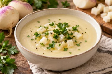 Potage de navets au persil