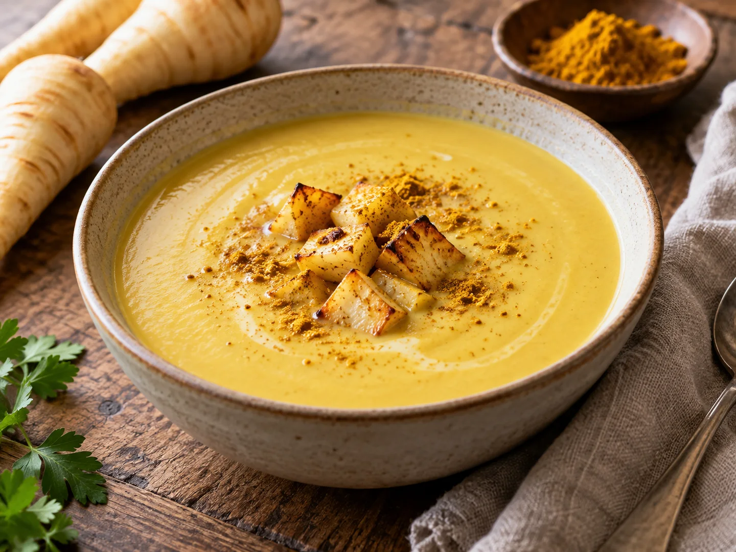 Potage de panais au curry